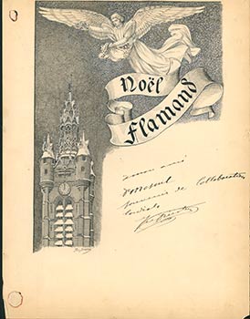 Item #51-3909 A original manuscript musical compostiion entitled "Noël Flamand" by Félicien...