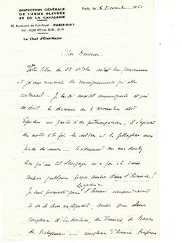 Item #51-3920 Auograph letters from Alain de Boissieu to Vincent to Jacques Des Roches,...