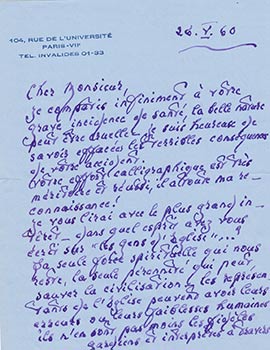 Item #51-3928 Letter from Princess Marina Petrovna Golitsyna to Vincent to Jacques Des Roches,...