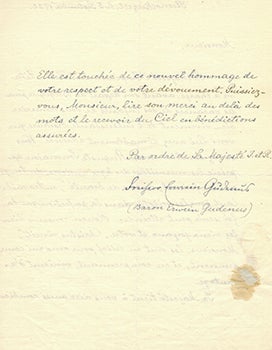 Item #51-3932 Letter fromPierre-Florent-André du Bois de La Villerabel dit André du Bois de La...