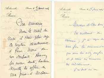 Item #51-3933 Letters from Pierre-Florent-André du Bois Archevêque de Rouen to Vincent to Jacques Des Roches, (pseudonym of Jean-Gabriel Vacheron). André du Bois de La Villerabel, writer, recipient Jacques Des Roches, Jean-Gabriel Vacheron.