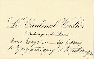 Item #51-3943 Letters from Le Cardinal Verdier Archevêque de Paris to Vincent to Jacques Des...