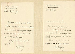 Item #51-3948 Letters from Georges Goyau l’Académie française to Jacques Des Roches,...