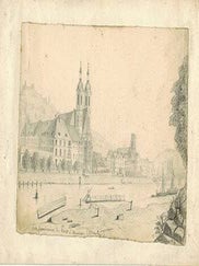 Item #51-3989 Petit Seminaire de Pont-a-Mousson, Muerthe. Original drawing. A G