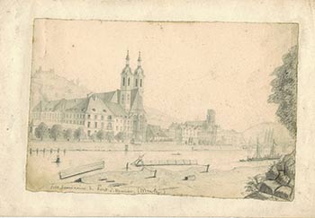 Item #51-3989 Petit Seminaire de Pont-a-Mousson, Muerthe. Original drawing. A G.