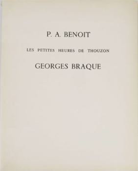 Les Petites Heures de Thouzon. First edition with an original etching by Georges Braque.