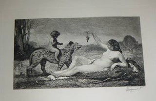Item #51-4004 The Nymph and the Tiger. Nymphe jouant avec un tigre. First edition of the etching....