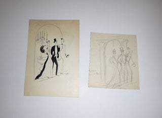 Item #51-4016 Succes. Two elegant women arm and arm with a man in a tuxedo. Design for the...
