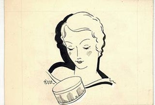 Item #51-4024 A Woman looking down at a makeup kit. Design for the cosmetics brand "Soir de...