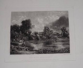 Item #51-4075 View on the River Stour. Original mezzotint. David after John Constable Lucas, 1802...