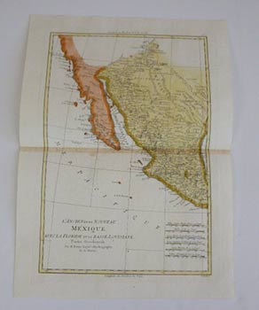 Item #51-4096 L'Ancien et Le Nouveau Mexique, Avec La Floride et La Basse Louisiane. Partie Occidentale. First edition of the map. Rigobert Bonne, engraver Scattaglia.
