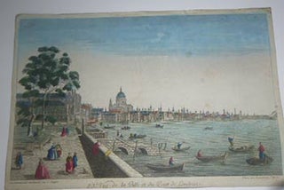 Item #51-4165 83. Vue de la Ville et du Pont de Londres. . Original 18th Century vue optique....