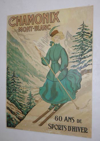 Item #51-4219 CHAMONIX - MONT-BLANC - 60 ANS DE SPORTS D'HIVER. Original lithograph poster. Jules-Abel Faivre, 1867–1945, After.