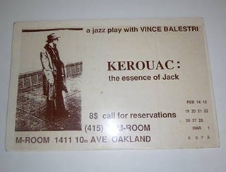 Item #51-4240 The Essence of Jack. A Jazz Play with Vince Balestri. Poster advertising an Oakland...
