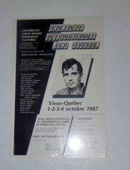 Item #51-4241 Rencontre Internationale Jack Kerouac. Vieux - Quebec. Poster. Jean-René Caron, designer, Jack Kerouac.