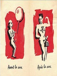 Item #51-4269 Une cure de Beaujolais . (Avant Viagra.) First edition of the print. Beaujolais...