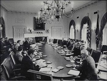 Official White House Photographer - Richard Nixon Cabinet Meeting of May 8, 1971. Original Photograph