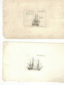 Item #51-4368 Diverses manœuvres de vaisseaux dessinées au naturel par Ozanne l'aîné et...