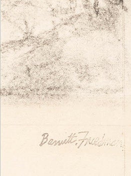 Original drawing of a Man standing over a seated woman with a Child.