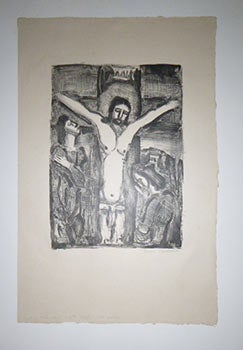 Item #51-4490 Christ en Croix. (Tête Penchée). First edition of the lithograph. Signed. Georges Rouault.