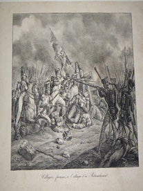 Item #51-4528 Voltigeurs français à l'attaque d'un retranchement. First edition of the...
