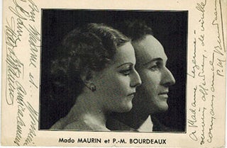 Item #51-4563 Portrait of Madeleine "Mado" Maurin and her husband Jean-Pierre Bourdeaux....