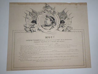 Item #51-4565 Moi. Jacques-Vincent 1er. ..Président prerpétuel de la Société des Frileux...