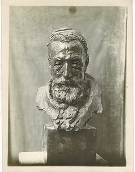 Item #51-4604 Original photograph of the bust of Anatole France by Jo Davidson. Henri Manuel, Jo...