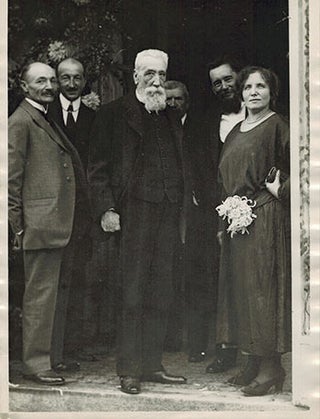 Item #51-4605 Original photograph of Anatole France and his Wife at a Wedding. Henri Manuel