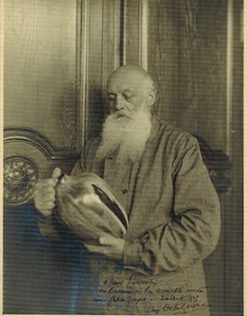 Item #51-4622 Original photograph of Auguste Delaherche, signed by the subject. Thérèse Bonney.