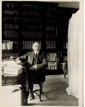 Item #51-4627 Original photograph of Alfred Capus ( 1857 - 1922) in his Library. Henri Manuel