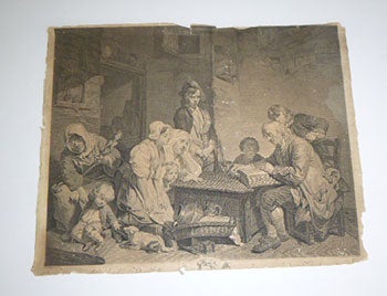 Item #51-4656 La Lecture de la Bible. Original engraving. Perre F. Martenasie, after Jean-Baptiste Greuze, 1729–1789, 1725–1805.