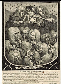 Item #51-4659 The Company of Undertakers. Original etching. 18th Century Impression. First state. William Hogarth.
