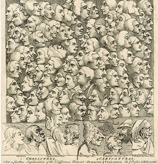 Item #51-4661 Characters and Caricaturas. Original etching. 18th Century Impression. William Hogarth