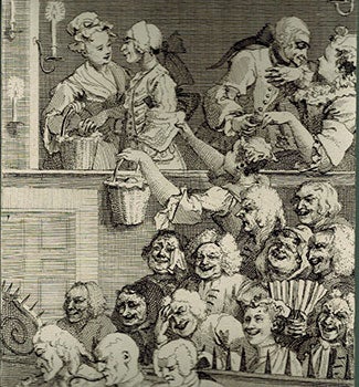Item #51-4665 The Laughing Audience. Original etching. 18th Century Impression. William Hogarth.