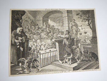 Item #51-4669 Paul before Felix. Original etching. 18th Century Impression. William Hogarth.