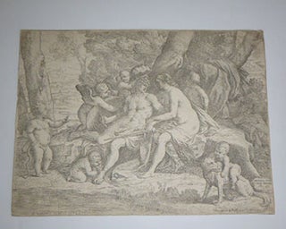 Item #51-4674 Mars and Venus seated in center surrounded by woods, with Cupids playing around...
