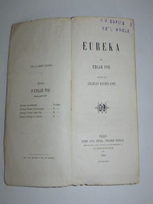 Eureka / par Edgar Poe ; traduit par Charles Baudelaire. First edition.
