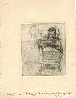 Item #51-4694 "Self-portrait. Etching. Wolverhampton School of Art, 1949." . First edition of the...