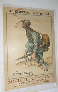 Droit, Jean (1884-1961) - 4e Emprunt National: Souscrivez. Socit Centrale Des Banques de Province. . First Edition of the Poster