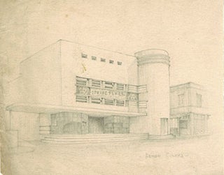 Item #51-4727 Original drawing of the Armon Cinema, Haifa, playing "Spring Fever." Architectural...