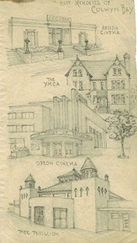 Item #51-4728 Original drawings of Cinemas in Colwyn Bay, Wales. Architectural renderer of Cinemas