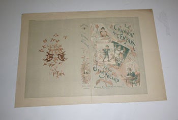 Aicard, Jean - Printer's Proof for Cover of la Chanson de L'Enfant. (Epreuve D'Imprimerie, Couverture Originale Du Livre)