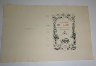 Item #51-4784 Printer's proof for cover of Physiologie du gout. Nouvelle édition illustrée.....