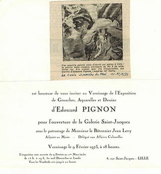 Item #51-4795 Artist dossier of Edouard Pignon (1905-1993). Edouard Pignon