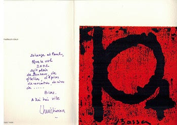 Item #51-4799 Letter from Christian Bernet with a serigraph by Jacques Bosser. Jacques Bosser, born 1946.
