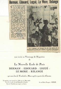 Item #51-4808 Vernissage de la Nouvelle Ecole de Paris:A. Berman, Jean Claude Edouard, Legué, Le More, Relange.Lille, 1973. A. Berman, Jean Claude Edouard, Legué, Le More, J M. Relange, artistes.