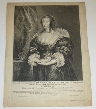 Item #51-4825 Portrait of Henrietta Maria (of France, Queen of Charles I). SERENISSMA. ET...
