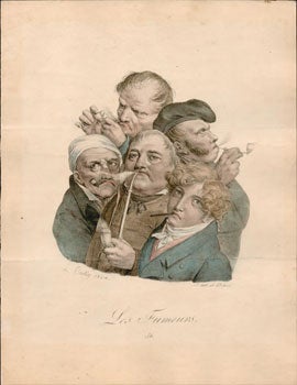 Item #51-4886 Les Fumeurs . First edition of the lithograph from the suite "Les Grimaces." Louis...