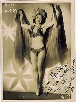 Item #51-4907 Photograph of la danseuse Suzy de Launoy. Signed and annotated. Studio Picart